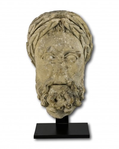 Sculpture  - Important stone head of an emperor