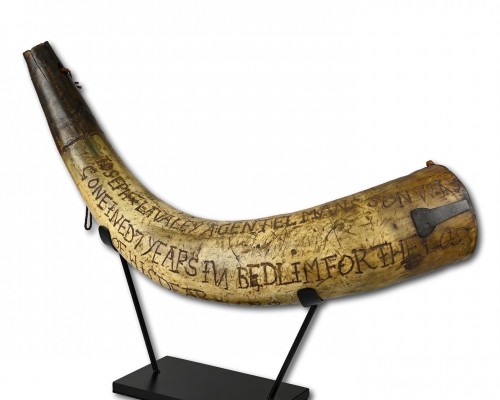 Cow’s horn engraved, England circa 1712 - Curiosities Style 