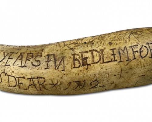 18th century - Cow’s horn engraved, England circa 1712