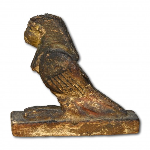 Oiseau Ba en bois et gesso, Égypte antique vers 304-30 av. JC, période ptolémaïque - Archéologie Style 