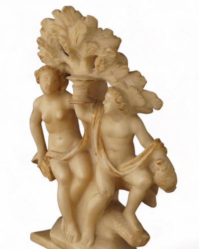 Sculpture  - Sculpture en albâtre de Bacchus et Ariane, Sicile XVIIe siècle