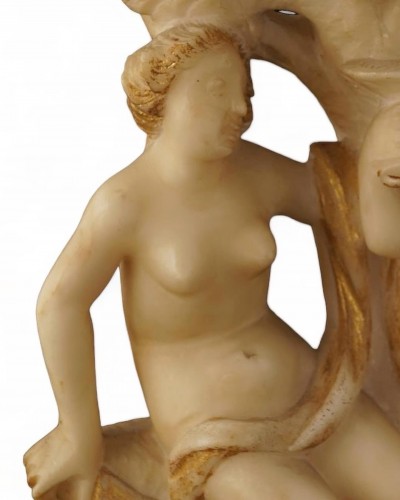 XVIIe siècle - Sculpture en albâtre de Bacchus et Ariane, Sicile XVIIe siècle