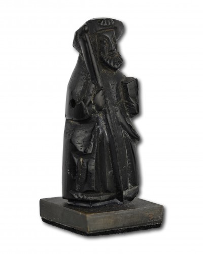 Figure de jais de Saint Jacques le Majeur. Saint-Jacques de Compostelle 15-16e siècle - Matthew Holder