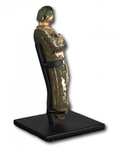 11th to 15th century - Gilt bronze figure of Saint John the Evangelist, 13th / 14th century