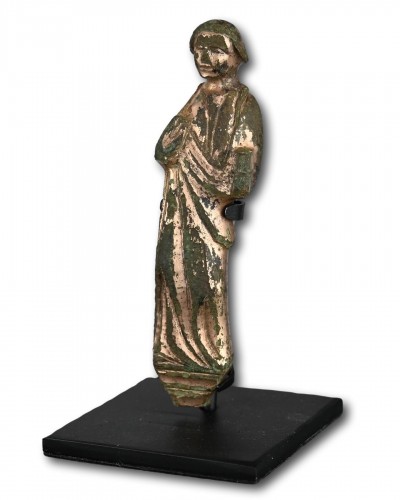 Figure en bronze doré de Saint Jean l'Évangéliste, 13e / 14e siècle - 