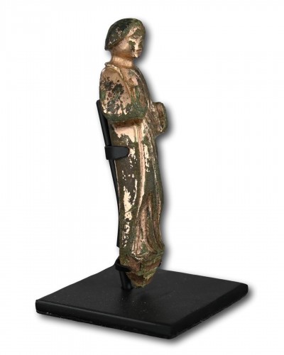 - Figure en bronze doré de Saint Jean l'Évangéliste, 13e / 14e siècle