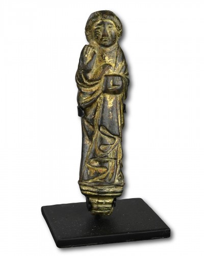 Religious Antiques  - Bronze figure of Saint John the Evangelist, 15th century