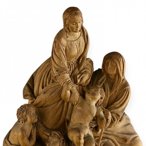 Religious Antiques  - Fruitwood group of the Virgin and Child. Germany 18th century