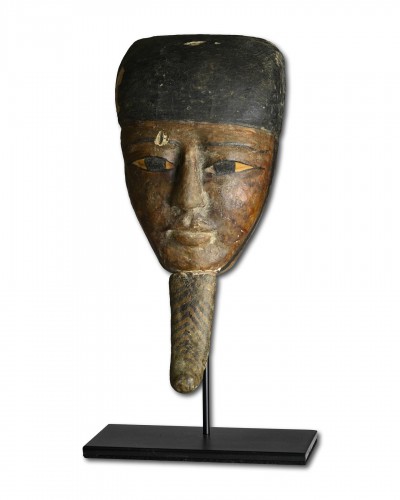 Masque de momie en bois peint, Égypte période dynastique tardive, ca. 712 à 332 av - Matthew Holder