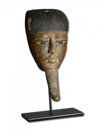 Avant JC au Xe siècle - Masque de momie en bois peint, Égypte période dynastique tardive, ca. 712 à 332 av