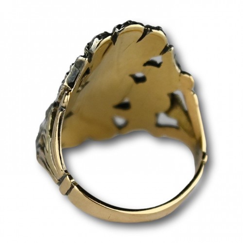 Antique Jewellery  - Georgian gold and silver ring set with diamonds, 19th century