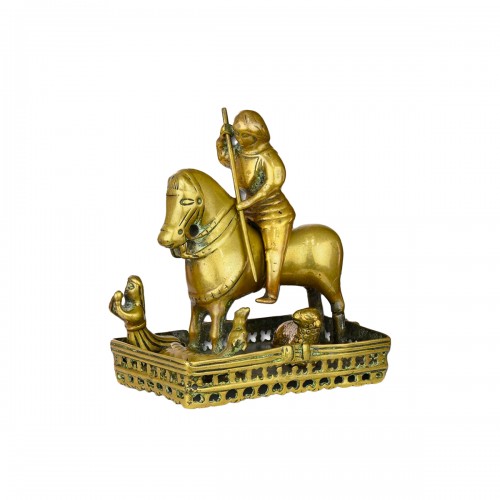 Groupe en bronze de Saint Georges à cheval, Europe du Nord milieu du XVe siècle