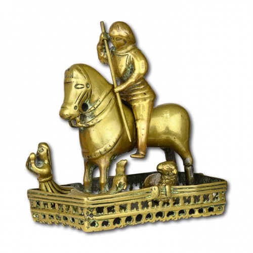  - Groupe en bronze de Saint Georges à cheval, Europe du Nord milieu du XVe siècle