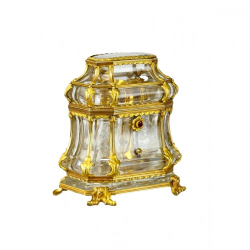 Exceptional gold mounted rock crystal nécessaire