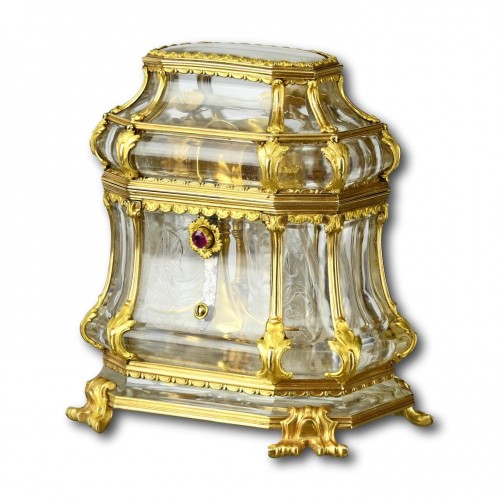 Exceptional gold mounted rock crystal nécessaire - 
