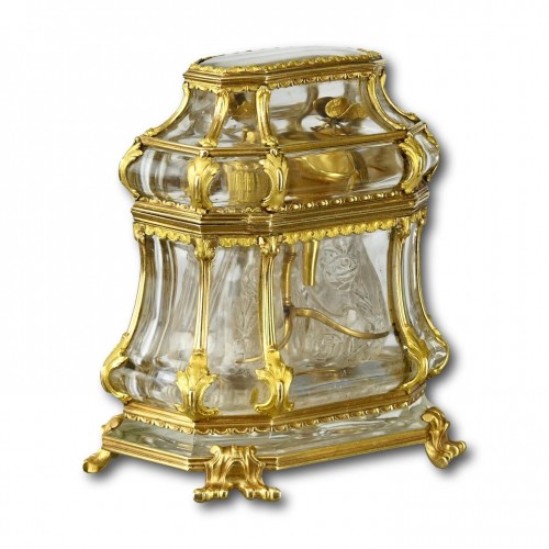 Exceptional gold mounted rock crystal nécessaire - 