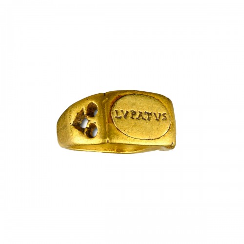 Bague en or gravée du prénom LUPATUS, 3è/4e siècle après JC.