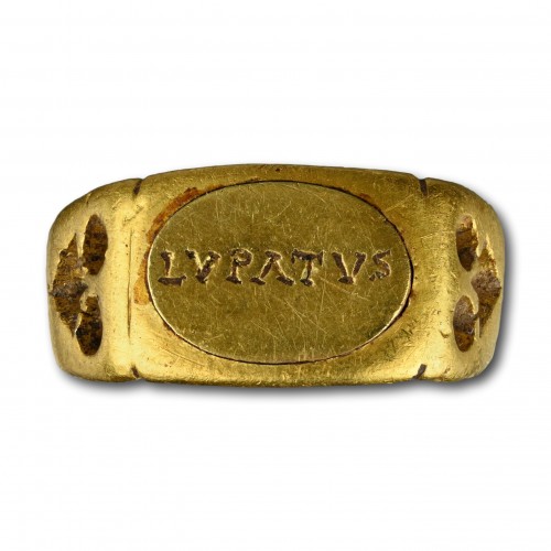 Bague en or gravée du prénom LUPATUS, 3è/4e siècle après JC. - Bijouterie, Joaillerie Style 