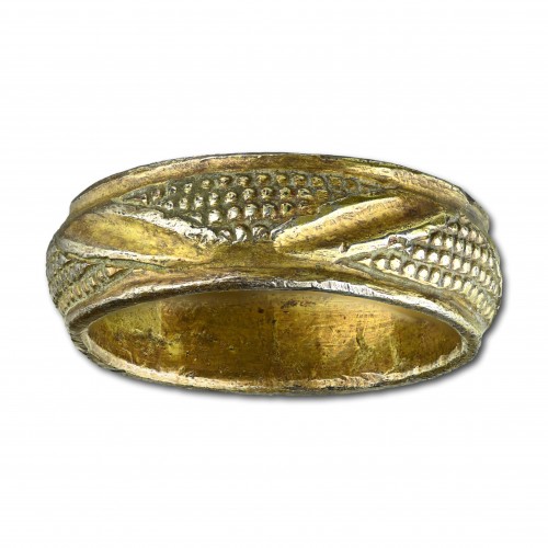 A Medieval silver gilt ring, 15th / 16th century - 
