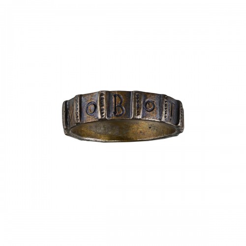 Talismanic silver ring. Western European, possibly English, 14th or 15th ce