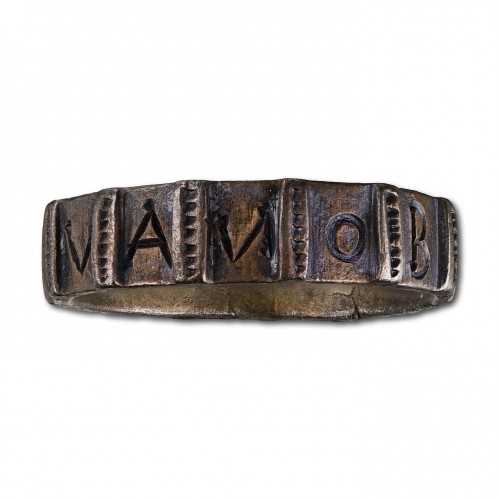 Antique Jewellery  - Talismanic silver ring. Wester, 14th or 15th century