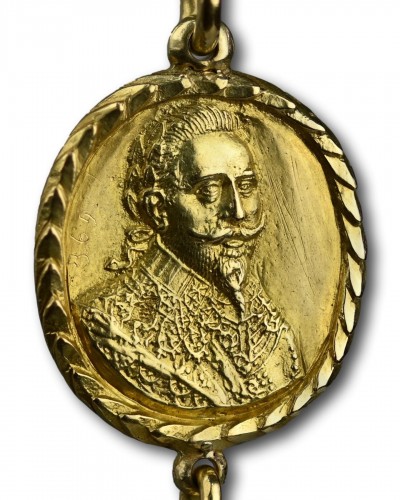 Antiquités - Gold Royalists medal for Gustavus Adolphus (1694-1632), King of Sweden
