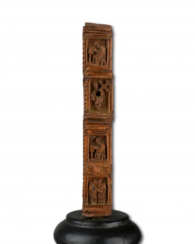 Exceptional cypress wood blessing cross. Mount Athos workshop, 18th century - 