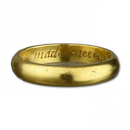 Antique Jewellery  - Gold posy ring ‘Happie in thee hath god made mee’