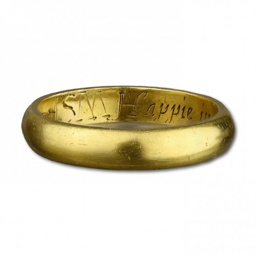  - Gold posy ring ‘Happie in thee hath god made mee’