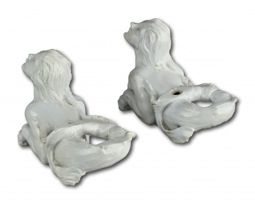 18th century - Porcelain furniture mounts of water nymphs. Doccia porcelain factory, c.175