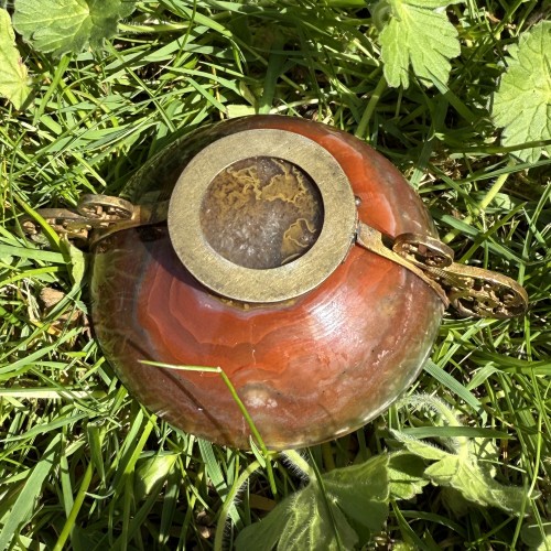 Antiquités - Coupe en agate à deux anses et monture en vermeil, Allemagne fin du XVIIe siècle