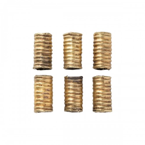 Seven ancient gold fluted beads. Late Cypriot, 1550 - 1050 BC.