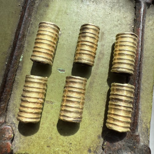 Seven ancient gold fluted beads. Late Cypriot, 1550 - 1050 BC. - 