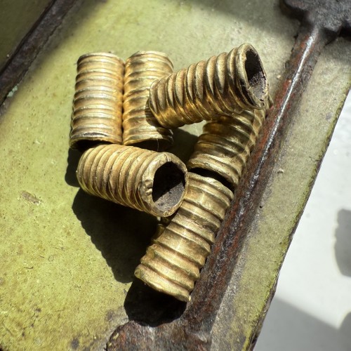BC to 10th century - Seven ancient gold fluted beads. Late Cypriot, 1550 - 1050 BC.