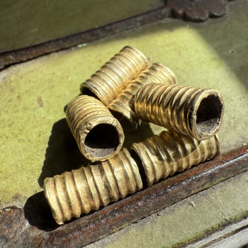 Seven ancient gold fluted beads. Late Cypriot, 1550 - 1050 BC. - 