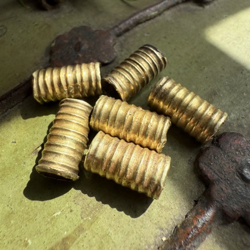 Antiquités - Seven ancient gold fluted beads. Late Cypriot, 1550 - 1050 BC.