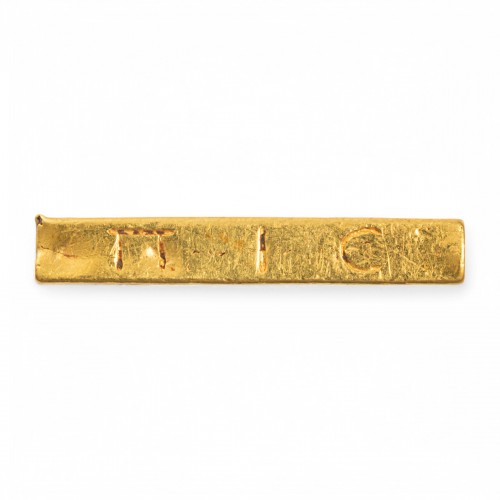 Roman engraved gold amuletic bead, 3rd–4th century AD. - 