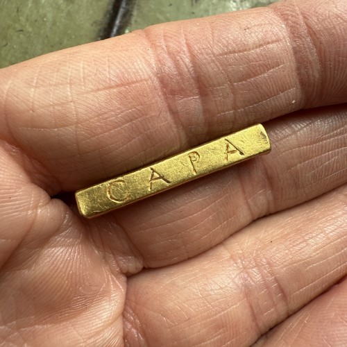 Roman engraved gold amuletic bead, 3rd–4th century AD. - 