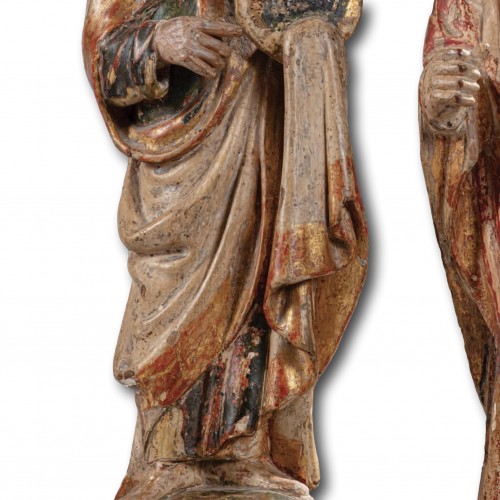 11th to 15th century - Polychrome Sculptures of St. John and a Reliquary Figure