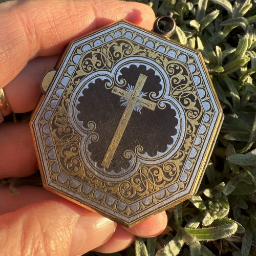  - Damascened Devotional Pendant. Spain17th century