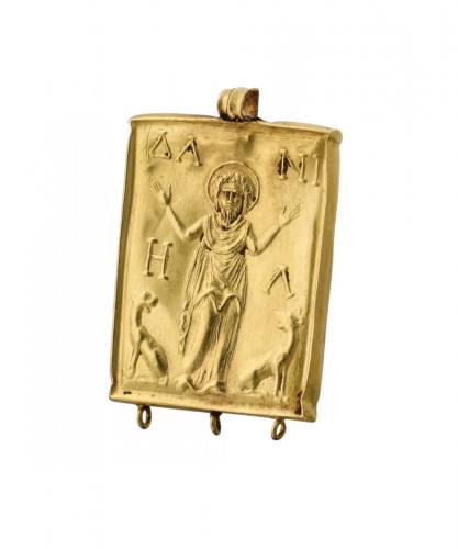 Pendentif en or paléochrétien en forme de tablette, Empire byzantin VIe-VIIe siècle