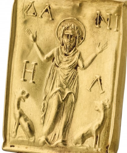 Pendentif en or paléochrétien en forme de tablette, Empire byzantin VIe-VIIe siècle - Matthew Holder
