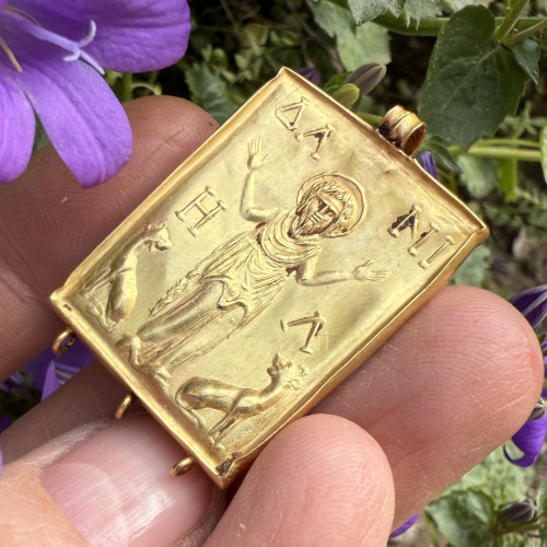 Pendentif en or paléochrétien en forme de tablette, Empire byzantin VIe-VIIe siècle - 