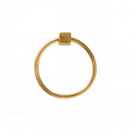 Ancient Gold Ring with Square Bead