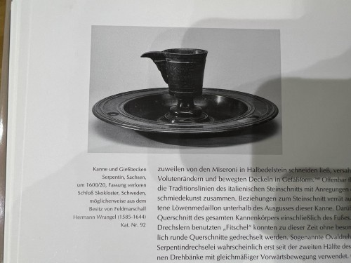 German Basin in Green and Red Serpentine Saxony circa 1600 - 