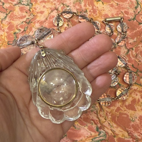 Rock Crystal Scallop Pendant and Bead Necklace, Spain 16th–17th century - 
