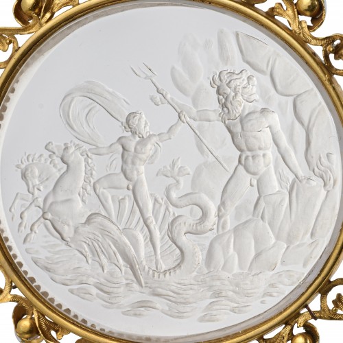 Large Rock Crystal Pendant of the Triumph of Neptune. Italian, 19th century - 