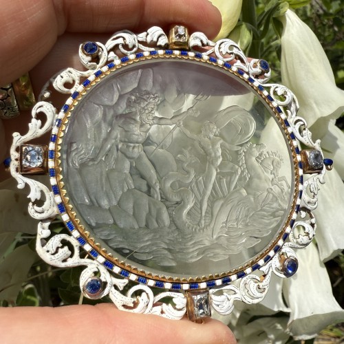  - Large Rock Crystal Pendant of the Triumph of Neptune. Italian, 19th century