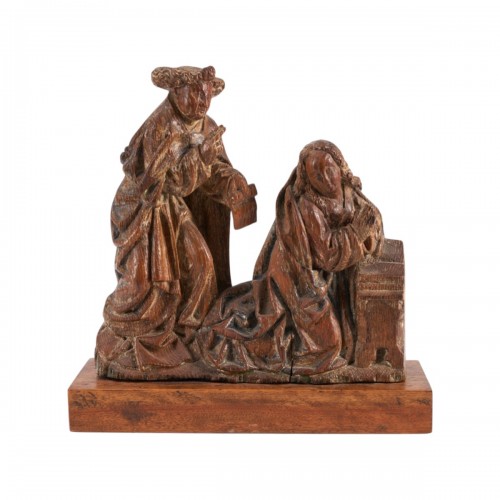 Oak Relief of the Annunciation, Southern Netherlands  early 16th century.