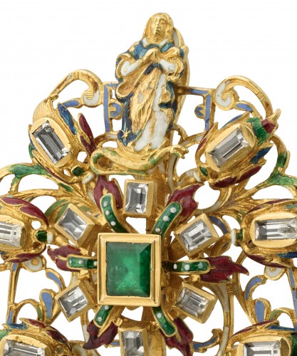 A Large Gold and Enamel Devotional Pendant. German or Austrian, circa 1600. - 